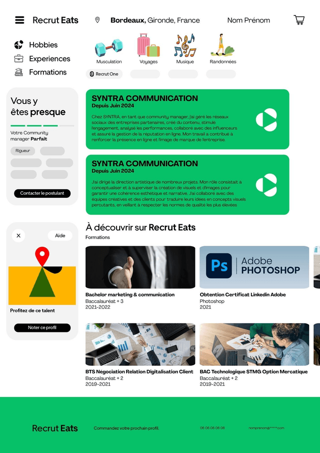 CV thème Uber Eats