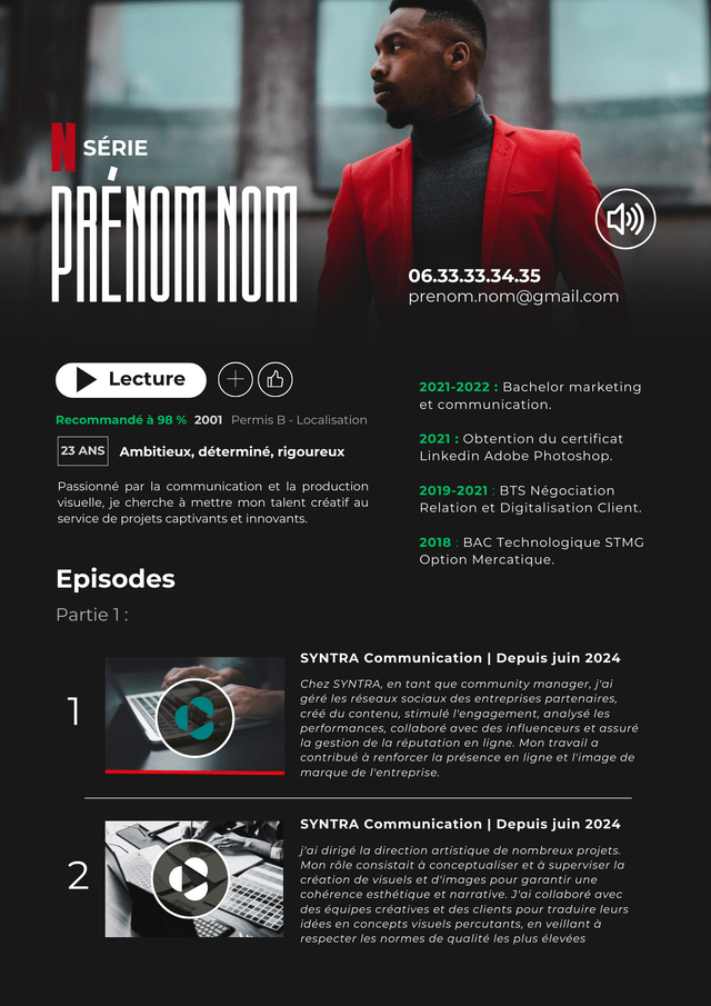 CV thème Netflix
